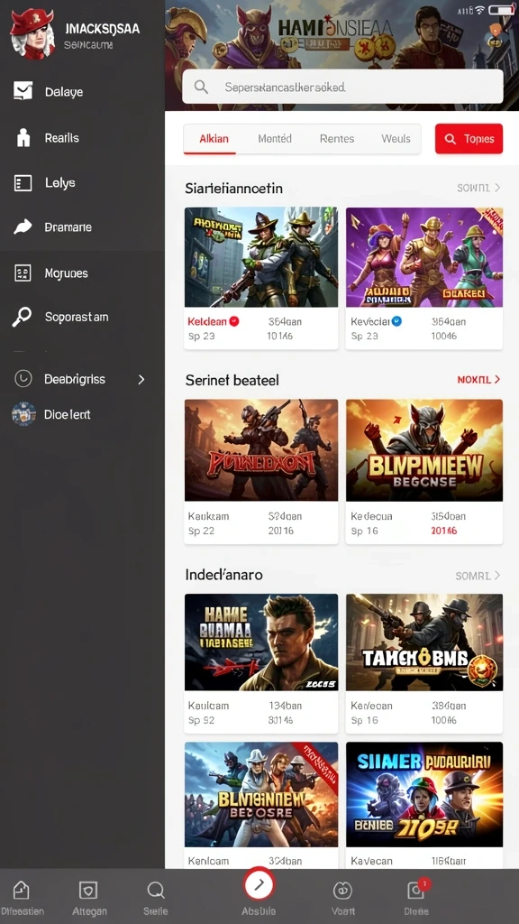 Tampilan antarmuka apigacor88ii.com di Android